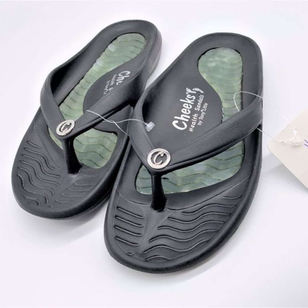 Cheeks Health Flip Flops Sandals Green Size 6 NEW